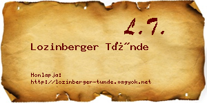 Lozinberger Tünde névjegykártya